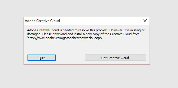 رفع 10 خطای رایج Photoshop (تمامی ورژن ها) خطای Adobe Creative Cloud needed to resolve the problem, is missing or damaged
